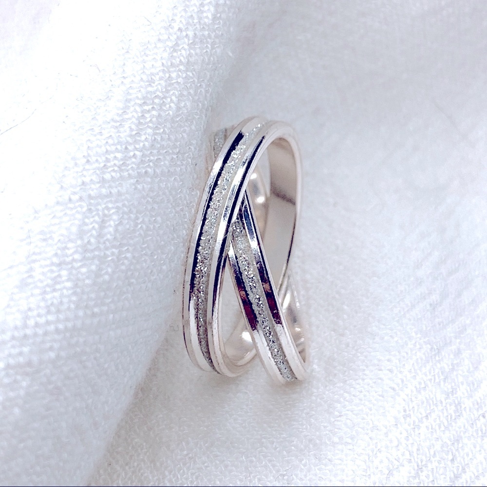 ❣️$25/3❣️ Unisex Men Double Shiny Sliver Plated Ring - Picture 5 of 9